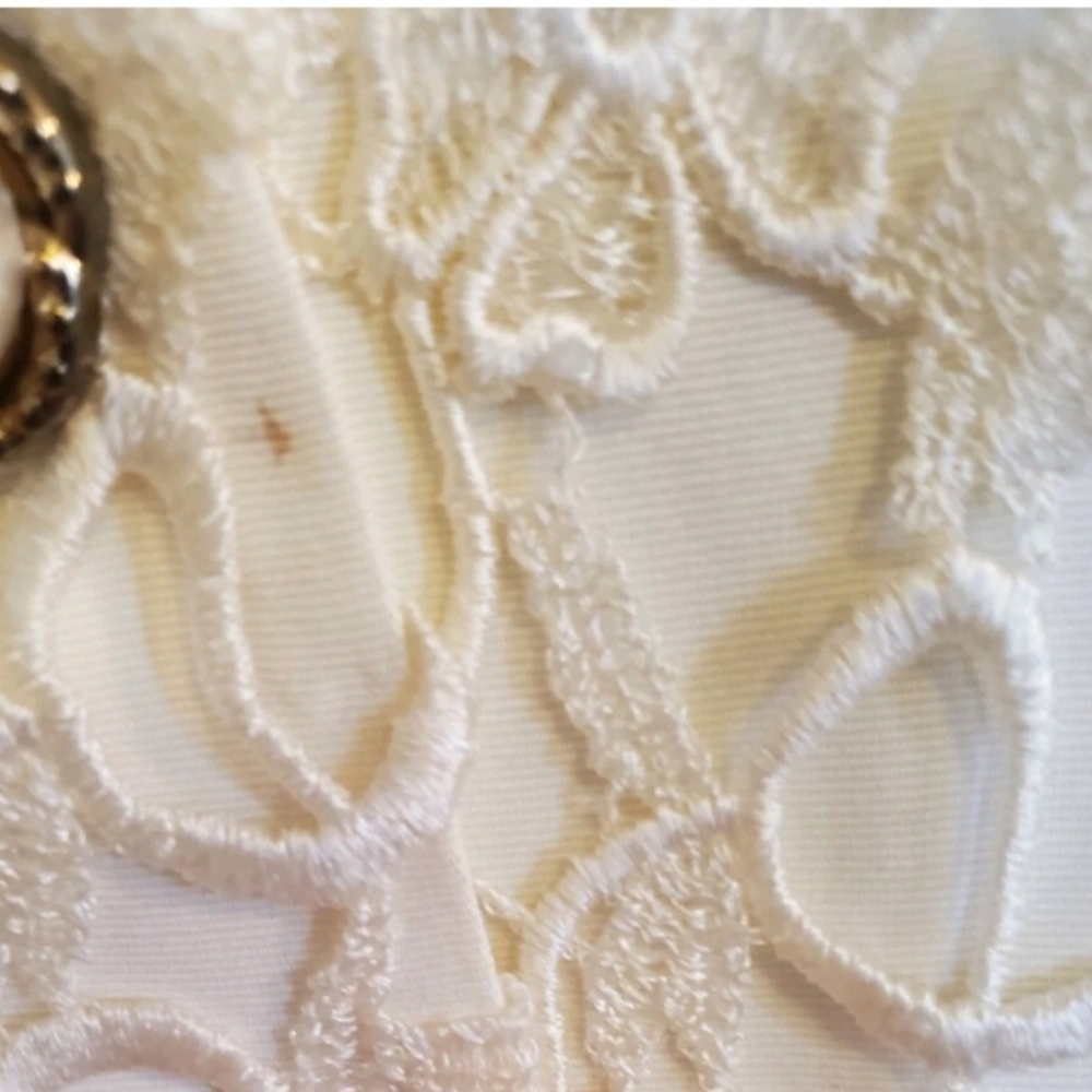 Vintage Ivory Lace Front Blouse Size 6 - Picture 9 of 9
